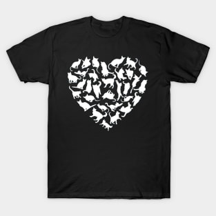 Heart full of cats Cute little cats in a heart adorable kitty Kittenlove Only cats in my heart T-Shirt